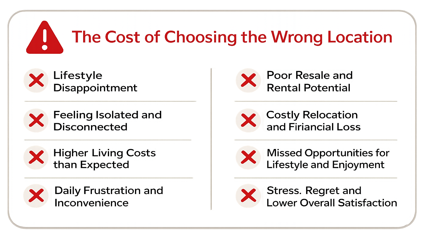 The cost of choosing the wrong location